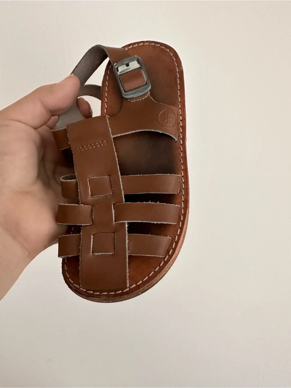 Free People Brown Leather Kids Fisherman Sandals